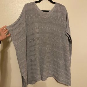 Grey Knit Poncho